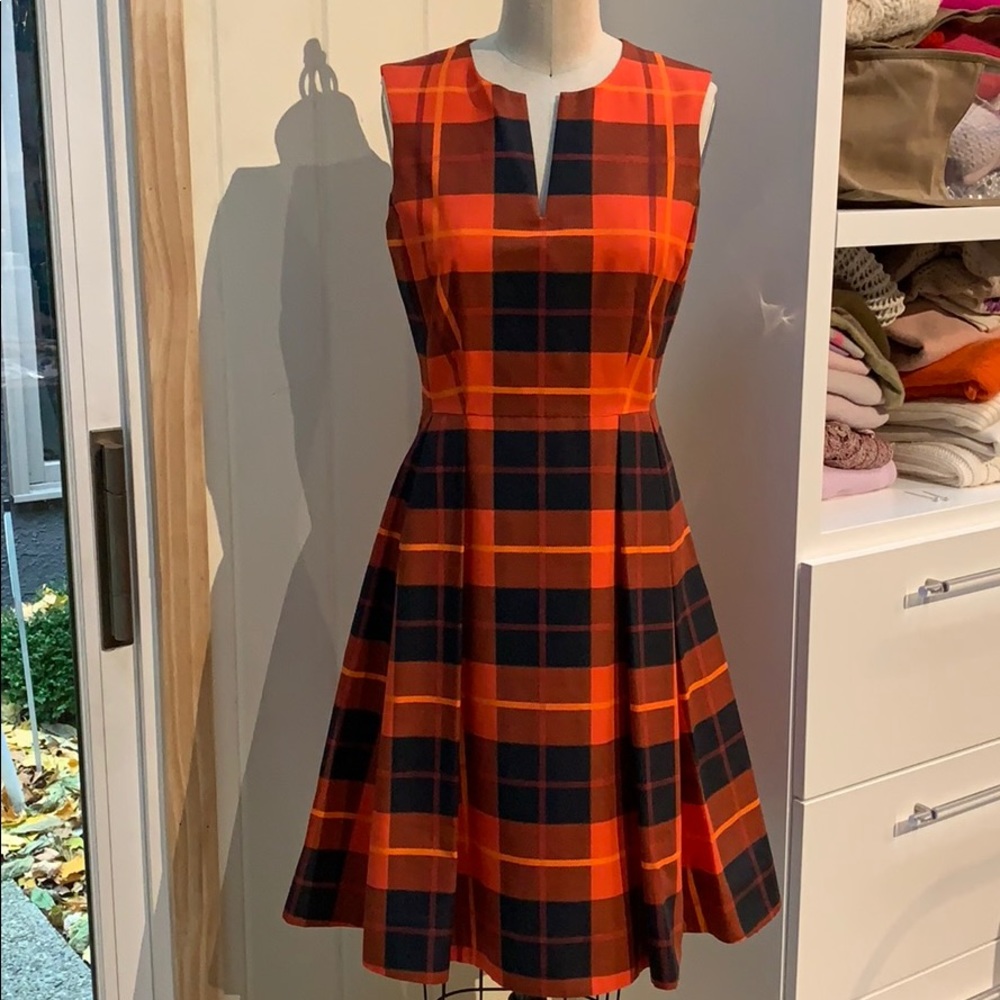 Kate Spade silk tartan print dress